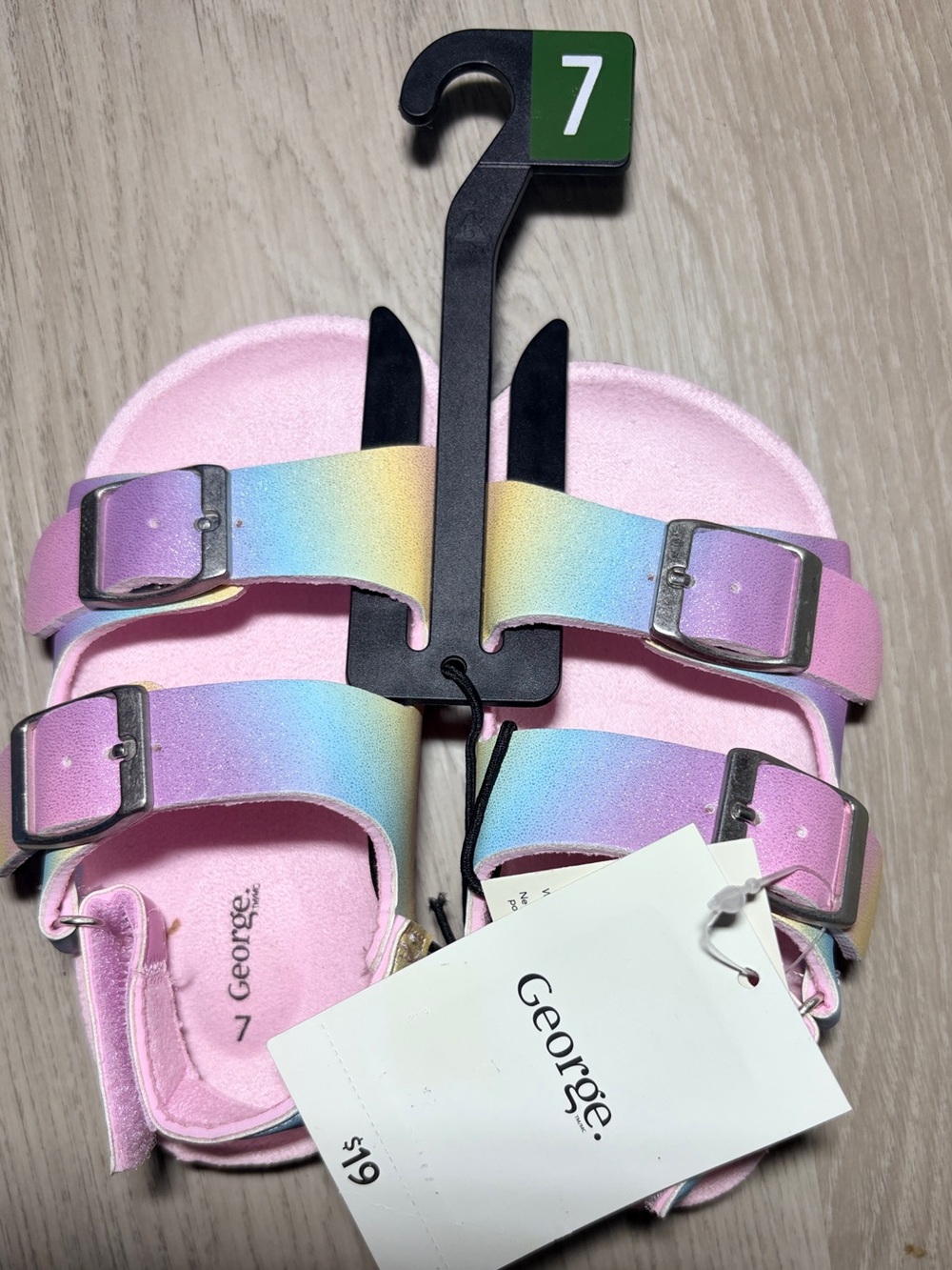 George Toddler Girls Rainbow Double Buckle Sandals – NWT